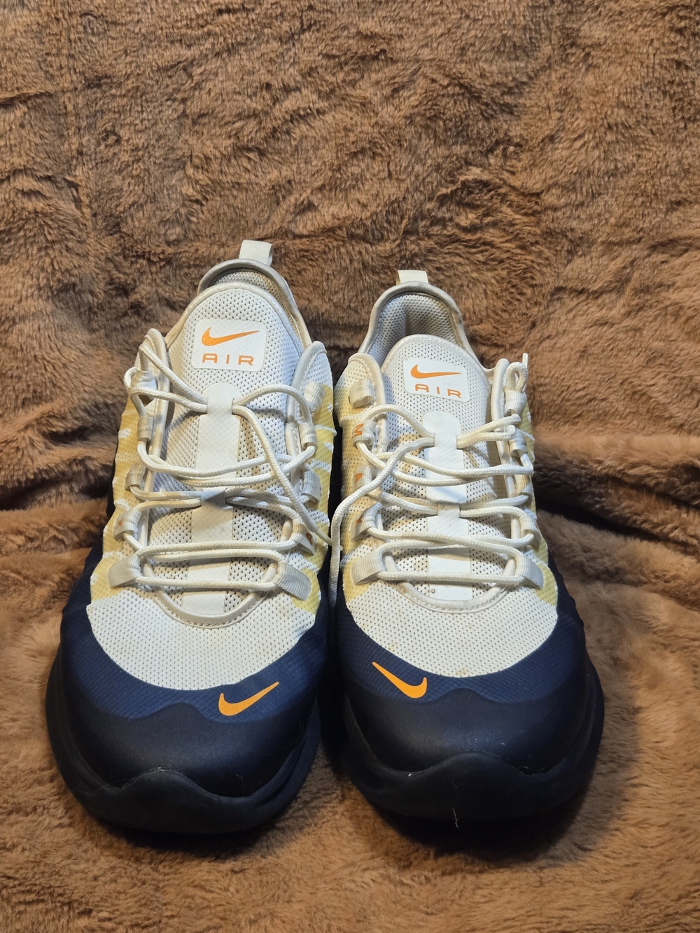 Nike Air Max Axis Men's White Navy Orange Athletic Sneakers